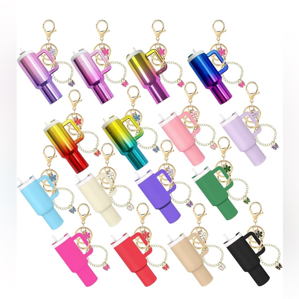 NEW Mini Tumbler Keychain / Bag Charm Lipstick / Balm Holder 16 colors avail